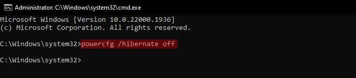 Low Disk Space but Nothing to Delete—What to Do? 9 powercfg-hibernate-off-command-prompt