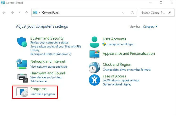 programs-in-control-panel