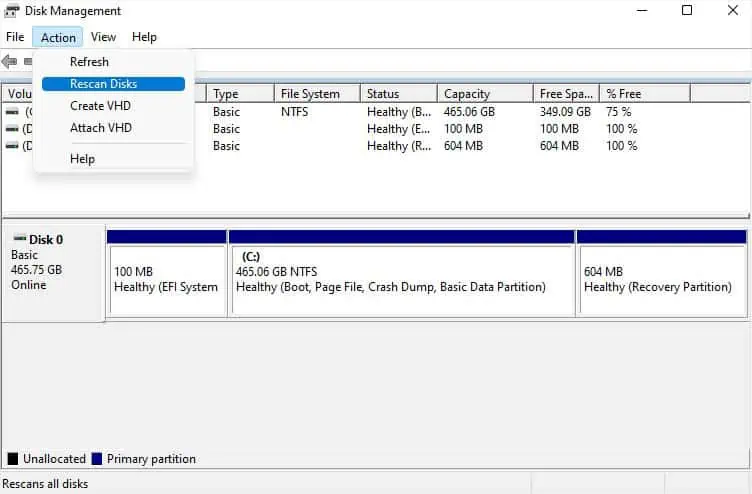 D Drive Not Showing Up—10 Ways to Fix It 2 rescan-disks
