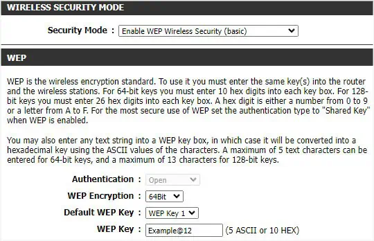 How to Change Wi-Fi Password? Step-by-Step Guide 32 security-mode-wep-key-dlink