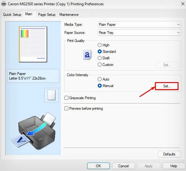 Why is My Printer Printing Pink? 6 Ways to Fix It 5 set-color-intensity-in-canon-printer