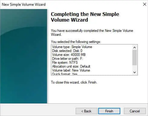 How to Partition a Hard Drive? Detailed Guide 12 simple-volume-wizard-complete
