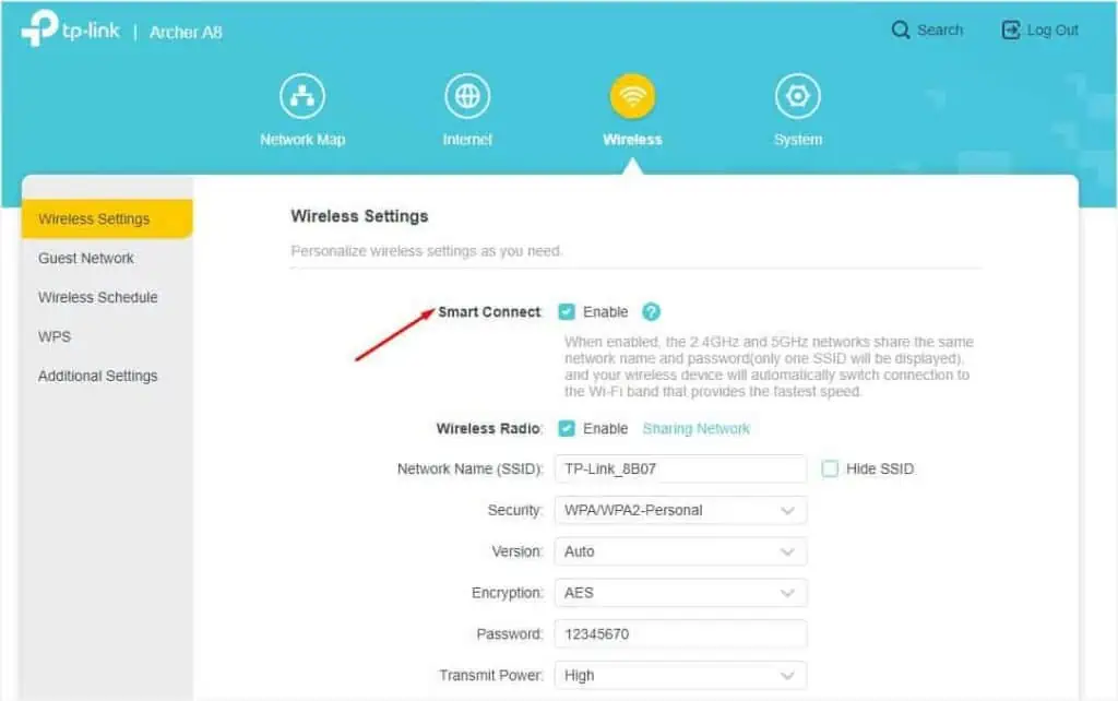 How to Change Wi-Fi Password? Step-by-Step Guide 15 smart-connect-enable-1024x642