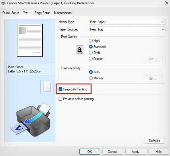 Why is My Printer Printing Pink? 6 Ways to Fix It 11 turn-on-grayscale-printing
