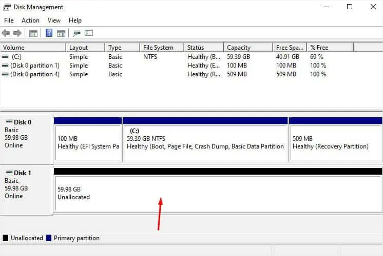 D Drive Not Showing Up—10 Ways to Fix It 5 unallocated-space-disk-1