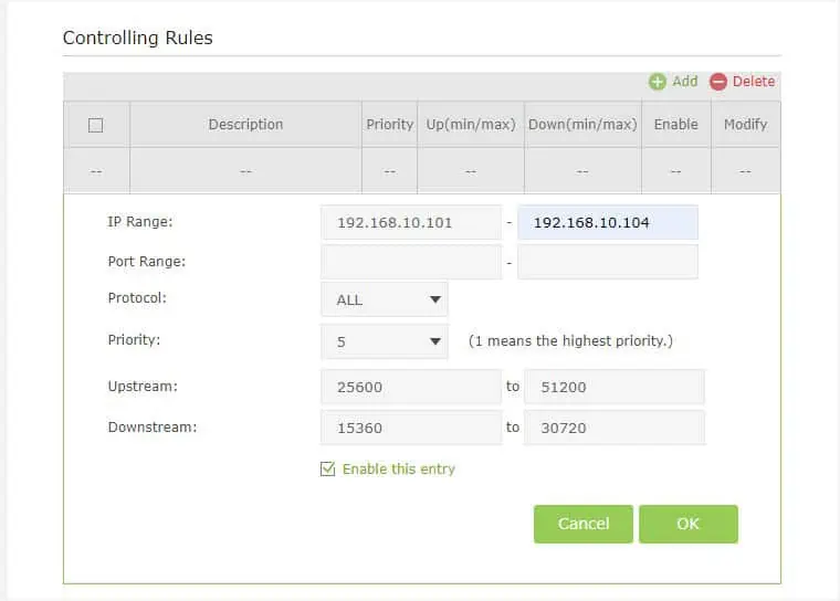 How to Configure Bandwidth Control on TP-Link Router (Step-by-Step Guide) 21 upsteam-and-downstream-entries