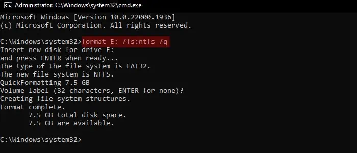 How to Format a USB Drive 3 usb-format-e-fs-ntfs-q-command-prompt