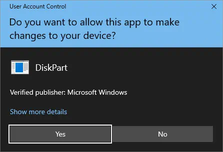 How to Partition a Hard Drive? Detailed Guide 17 yes-to-open-diskpart