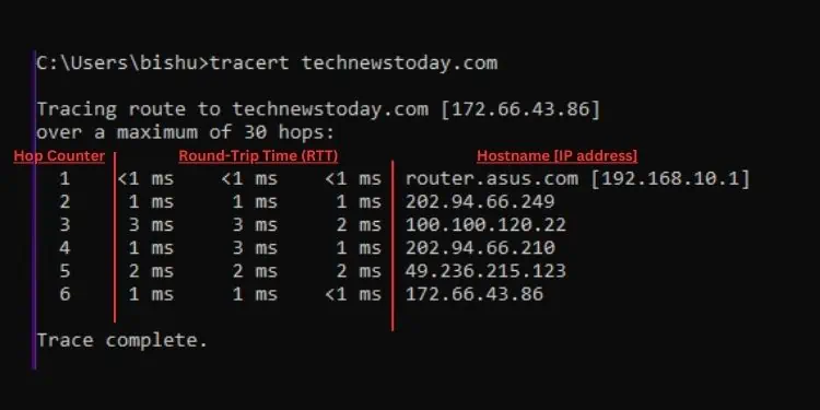 Traceroute-Command-Output