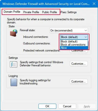 allow-all-inbound-connection-on-a-network