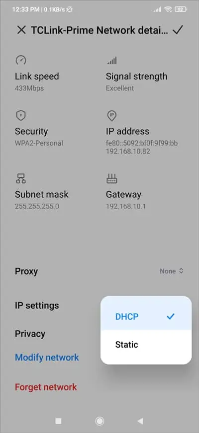 Fix: Connected to Device Can’t Provide Internet 6 android-dhcp-static-ip