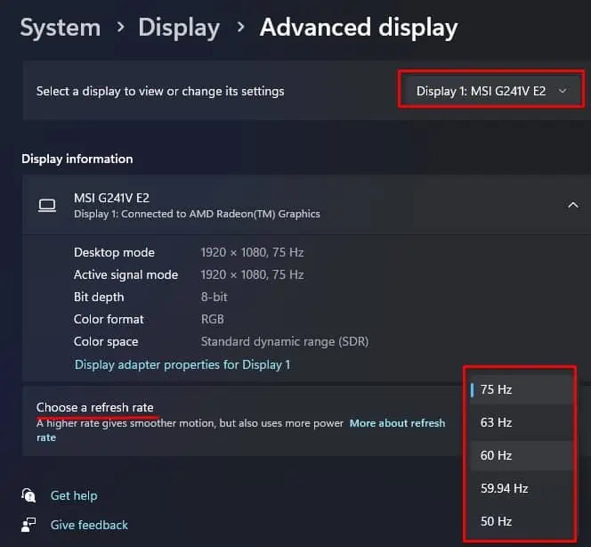 How to Change Your Monitor Refresh Rate 3 choose-different-refresh-rate-change-refresh-rate-monitor