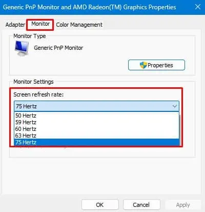 How to Change Your Monitor Refresh Rate 5 choose-refresh-rate-monitor-settings