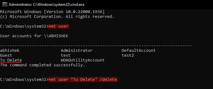 How to Delete Administrator Account in Windows? 6 Best Ways 5 command-prompt-net-user-delete