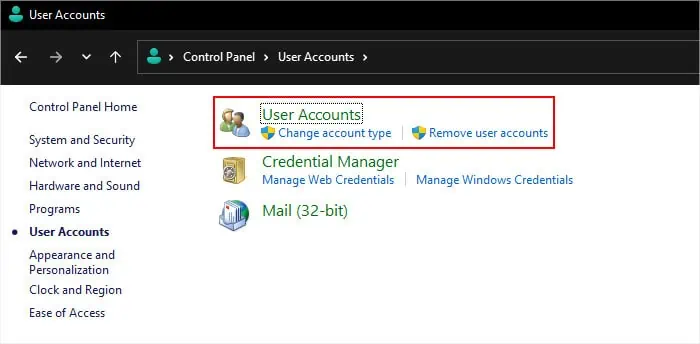 How to Delete Administrator Account in Windows? 6 Best Ways 3 control-panel-user-accounts