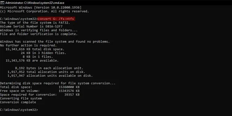 FAT32 Vs NTFS—What’s the Difference? 6 convert-fat32-to-ntfs-without-losing-data-command-prompt