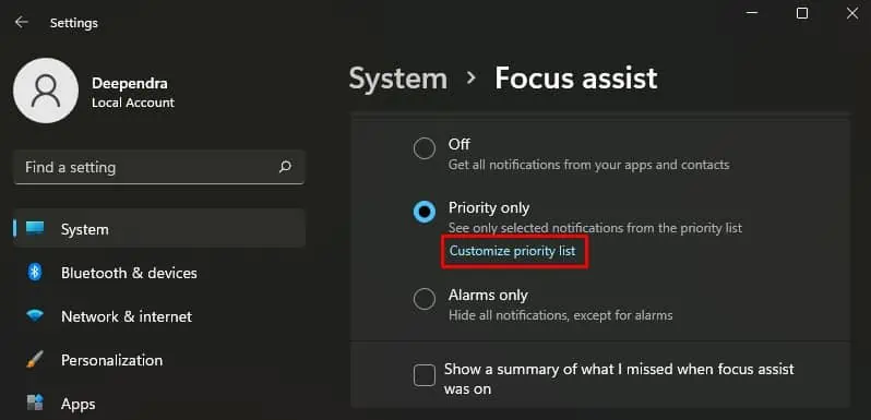Can You Enable "Do Not Disturb" on Your Computer? 10 customize-priority-list-21h2