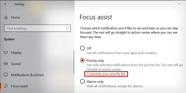 Can You Enable "Do Not Disturb" on Your Computer? 3 customize-your-priority-list-option