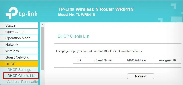 dhcp-client-list-option