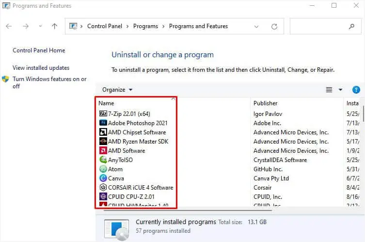 double-click-on-an-application-to-start-uninstallation