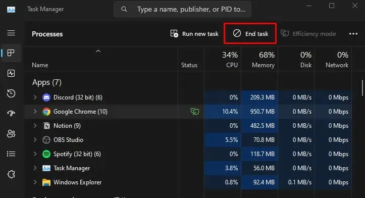 Why is My OBS Recording Choppy? 7 Ways to Fix It 4 end-background-process-obs-recording-choppy