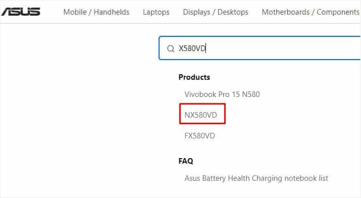 ASUS Keyboard Light When Not Working? Try These 10 Fixes 3 enter-model-in-asus-site