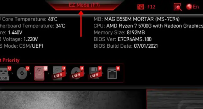 How to Fix Inaccessible Boot Device? 18 Possible Ways 10 ez-mode-f7-in-msi-bios