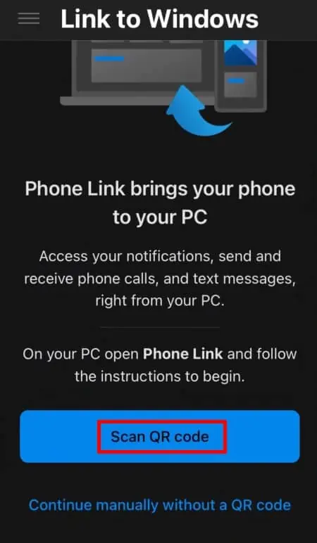 link-to-windows-iphone-scan-qr-code