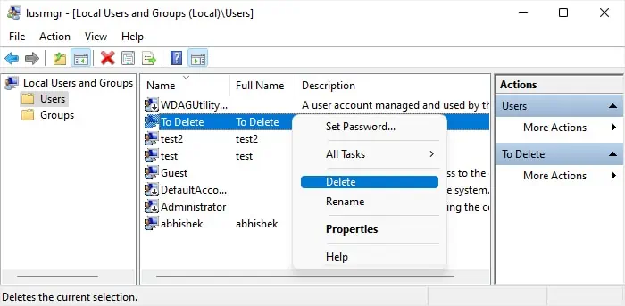 How to Delete Administrator Account in Windows? 6 Best Ways 7 local-users-and-groups-lusrmgr-msc-admin-account-delete