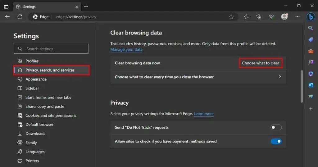 Fix: This Video Can’t Be Played (Error Code 224003) 8 microsoft-edge-choose-what-to-clear-1024x539