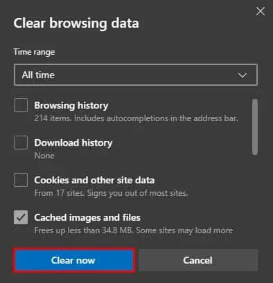 Fix: This Video Can’t Be Played (Error Code 224003) 9 microsoft-edge-clear-cache