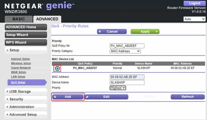 How to Prioritize Devices on Wi-Fi 7 netgear-priority-category-mac-address-select-mac-device-add