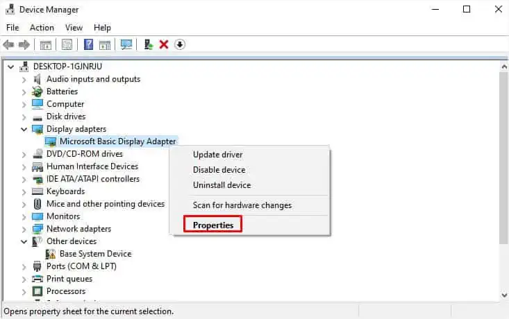 properties-graphics-driver
