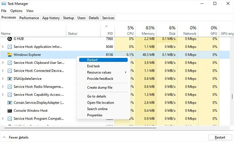 restart-windows-explorer