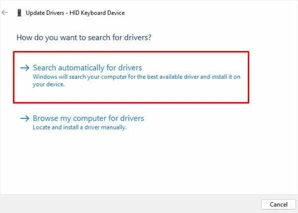 ASUS Keyboard Light When Not Working? Try These 10 Fixes 23 search-for-keyboard-drivers-automatically