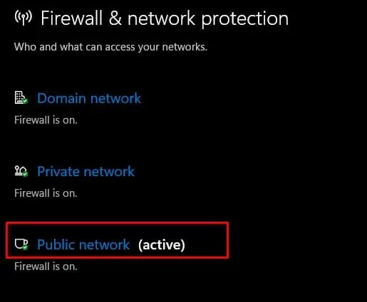 select-active-network-disable-firewall