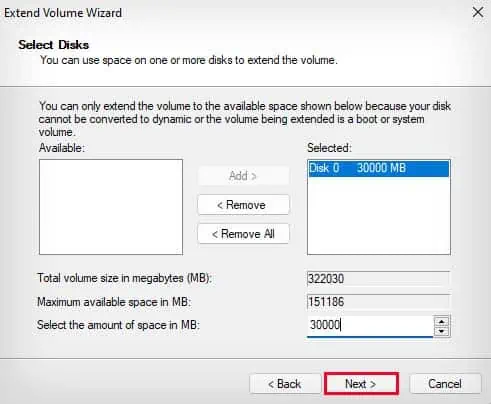 select-the-amount-of-space-to-extend-in-c-drive