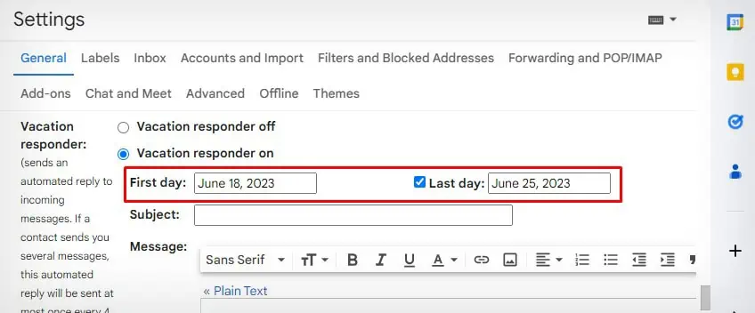 How to Automate Email Responses in Gmail 4 specify-first-and-last-date