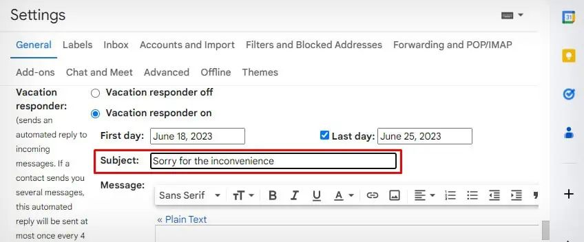 How to Automate Email Responses in Gmail 5 subject-of-vacation-response