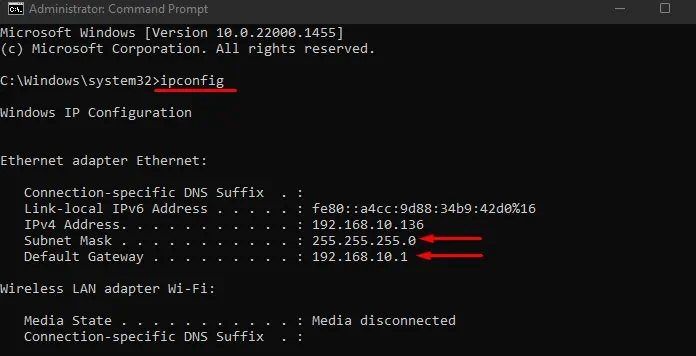 subnet-mask-and-default-gateway-on-command-prompt
