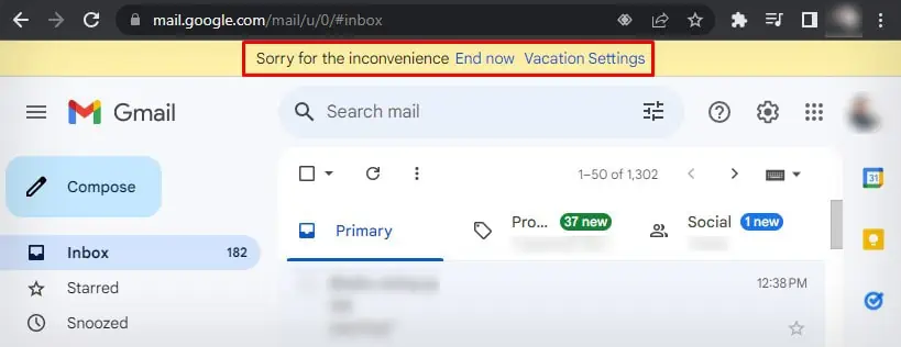 How to Automate Email Responses in Gmail 9 vacation-message-on-the-gmail-homepage