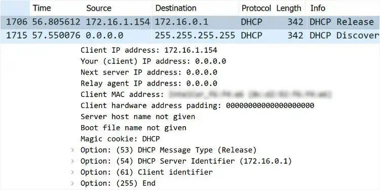 What is DHCP Lease time? Can You Change It? 13 wireshark_dhcp_release_packet