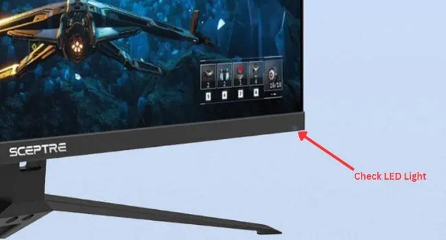 12 Ways to Fix Sceptre Monitor No Signal 1 Check-LED-Light-on-spectre-monitor