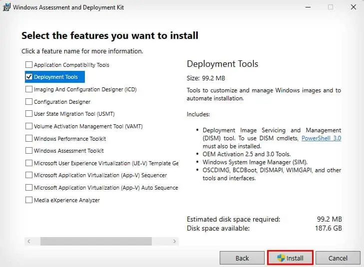 Windows-adk-deployment-tools-install