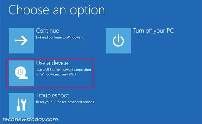How to Boot from USB on ASRock Motherboard 7 advanced-startup-choose-an-option-use-a-device