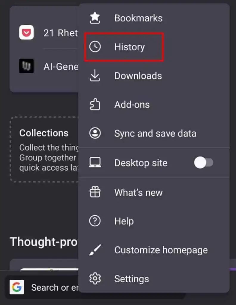 How to Clear History on Firefox 11 android-firefox-history-792x1024