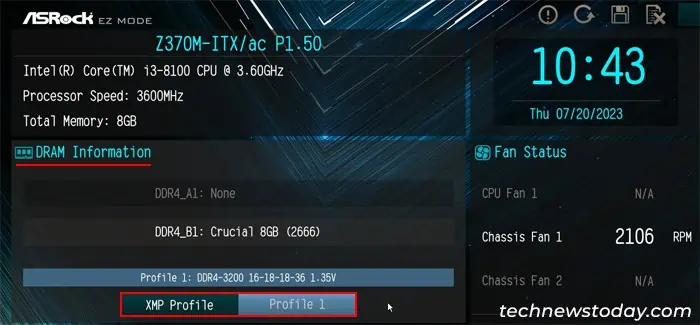 How to Enable XMP in BIOS? 4 asrock-ez-mode-dram-information-xmp-profile-1