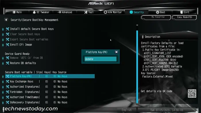 How to Enable or Disable Secure Boot on ASRock Motherboard 11 asrock-secure-boot-key-management-variable-platform-key-update-append