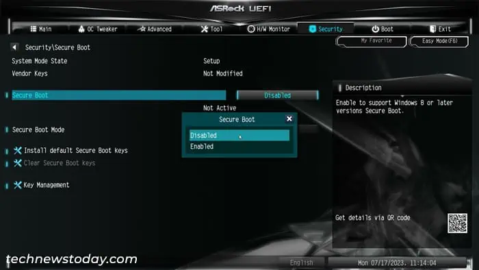 How to Enable or Disable Secure Boot on ASRock Motherboard 4 asrock-security-secure-boot-disabled