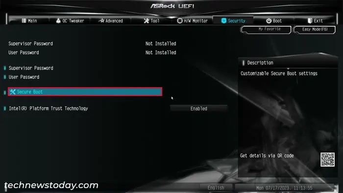 How to Enable or Disable Secure Boot on ASRock Motherboard 3 asrock-security-secure-boot